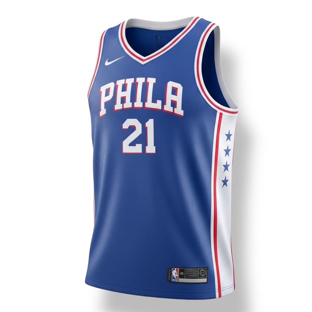 Nike NBA Philadelphia 76ers‎ Embiid #21 Swingman Jersey Blue XXL (56) Dri-Fit